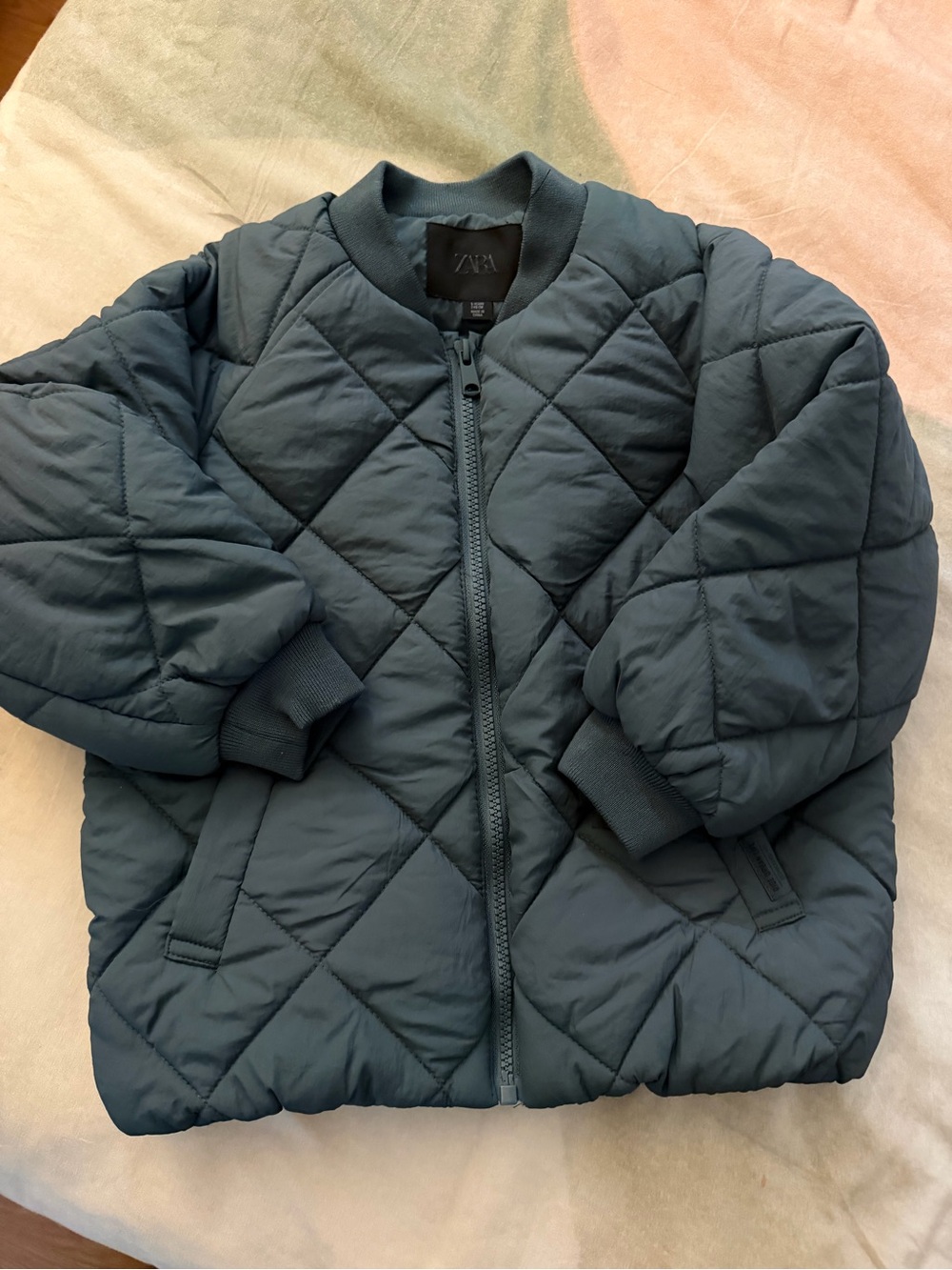 Zara | Quilted Bomber Jacket - Slate Blue